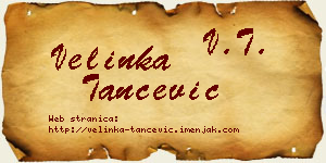 Velinka Tančević vizit kartica